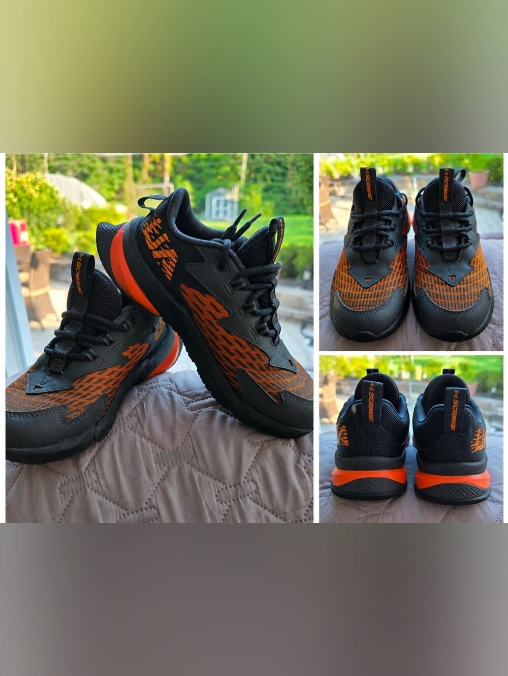 Under Armour Kids Black and Orange Trail Sneakers